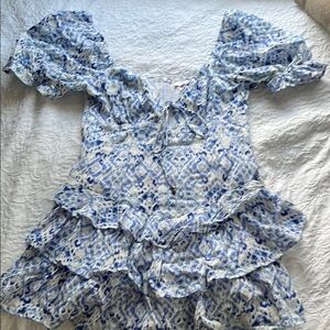 Blue and White Patterned Dress